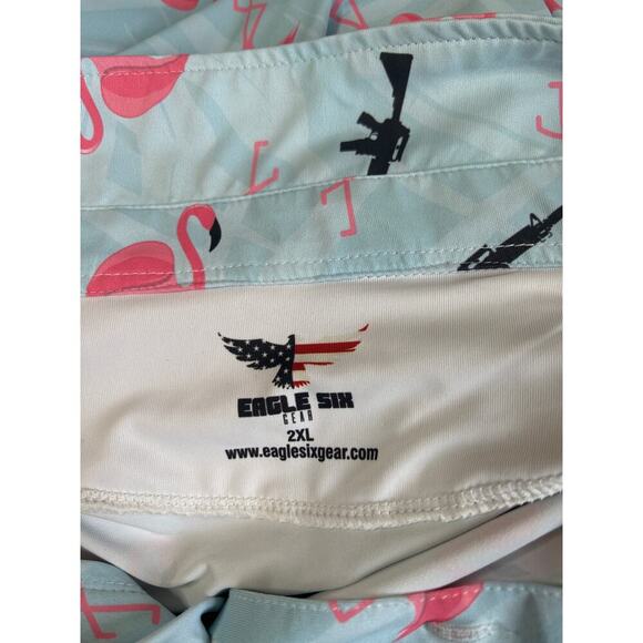EAgle six Golf Polo flamingo gun pale blue funny Moisture wicking Athletic  XXL - Picture 3 of 6